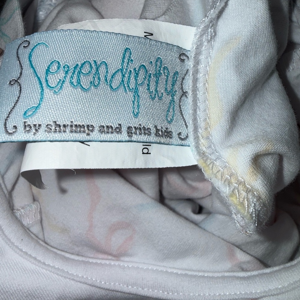 Shrimp & Grits Kids Serendipity Pastel Bows Bubble Peter Pan collar Size 3T - Picture 7 of 8